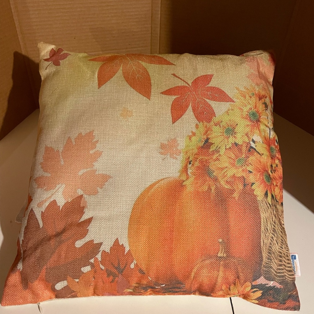 Pumpkin Leaves Throw Pillow